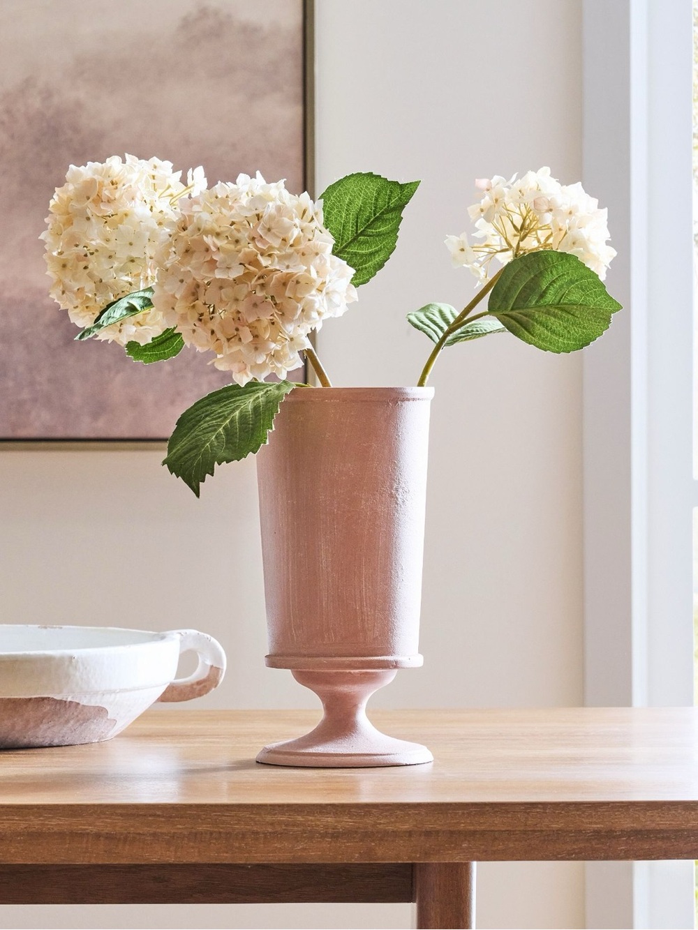 Pottery Barn Faux Hydrangea Bundle Blush NWT